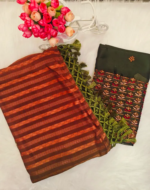 DESIGNER SAREE WITH WORK BLOUSE DS18